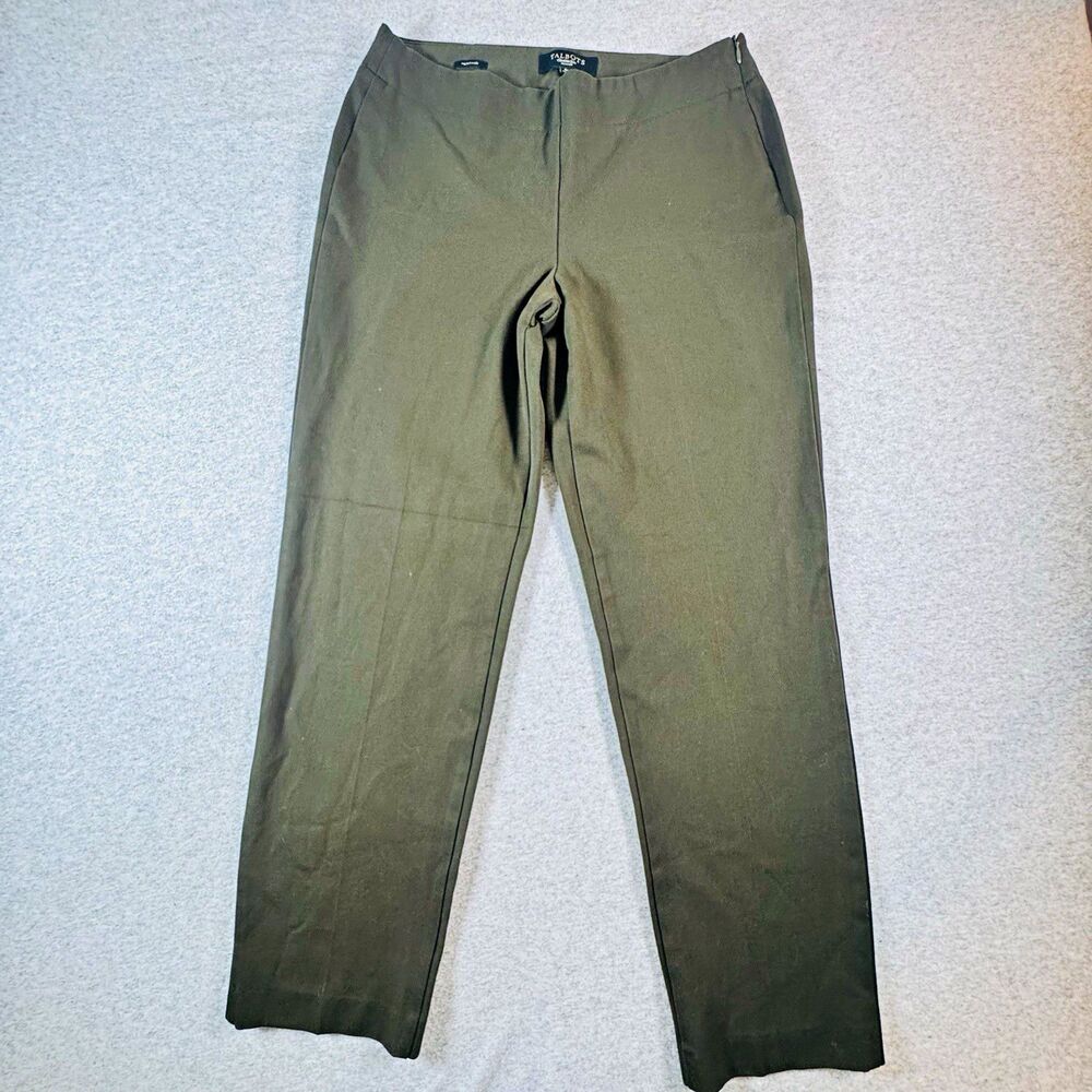 Talbots Heritage Dress Pants Womens 6P Petite Olive Green Straight Leg Stretch